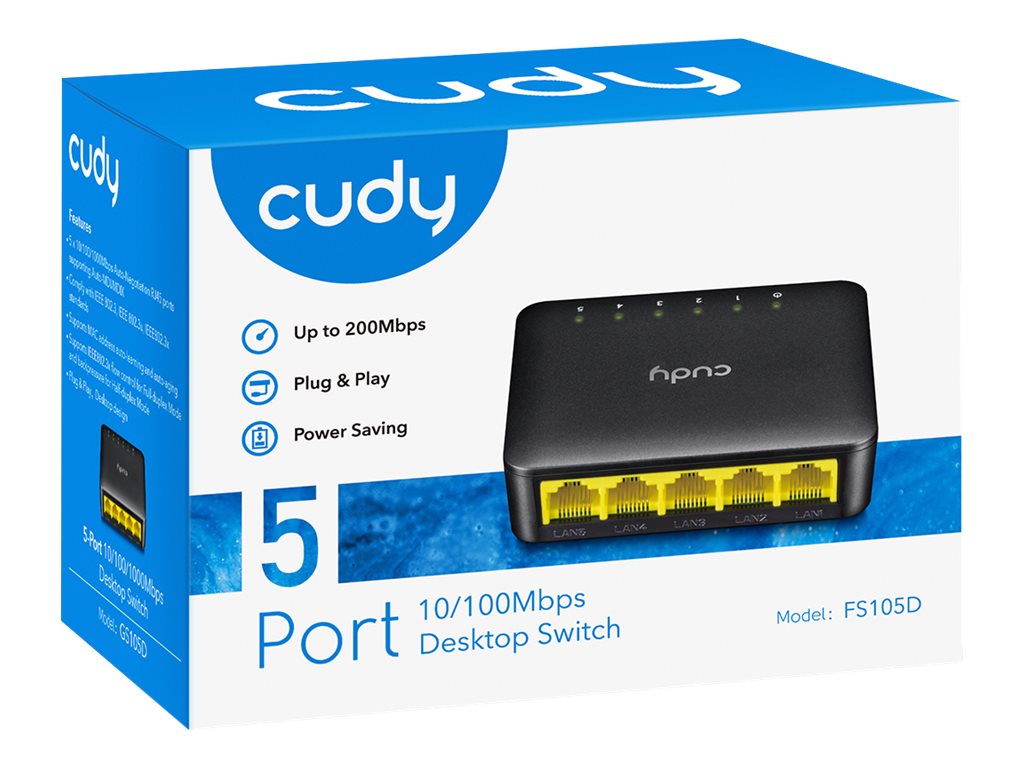 CUDY FS105D 5-Port 10/100 Desktop Switch Detailansicht