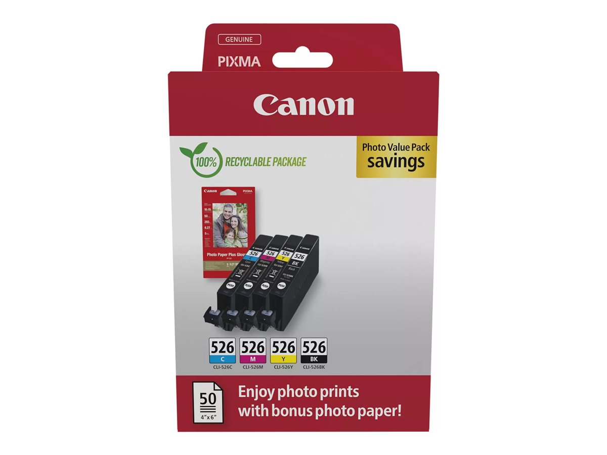 CANON CLI-526 Ink Cartridge C/M/Y/BK PHOTO VALUE BL - Vorderansicht