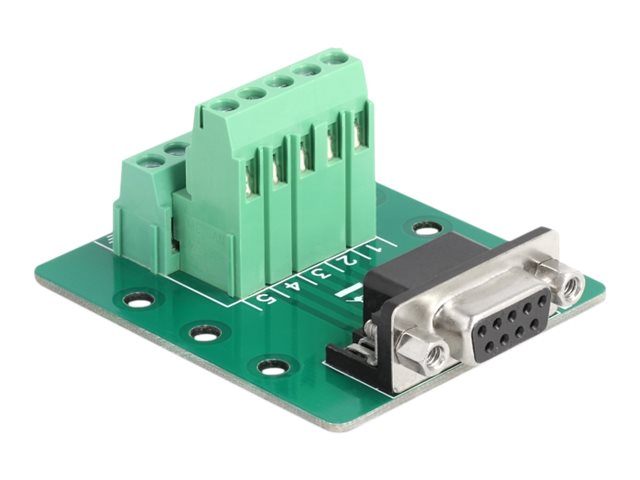 DELOCK D-Sub 9 Pin Buchse zu Terminalblock - Vorderansicht
