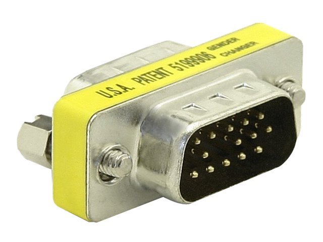 DELOCK Adapter GenderChanger Sub-D15 St/St Vorderansicht