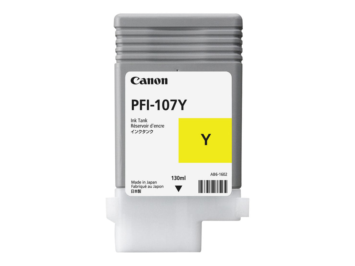CANON PFI-107Y Tinte gelb Vorderansicht