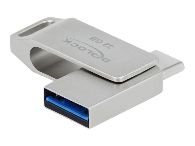 DELOCK USB 3.2 Gen 1 USB-C + Typ-A Speicherstick 32GB Vorderansicht