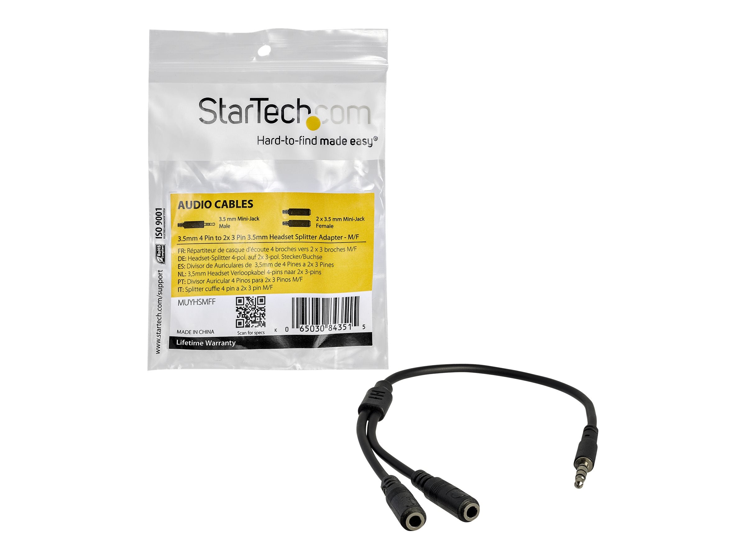 STARTECH.COM 3,5mm Klinke Audio Y-Kabel Verpackung