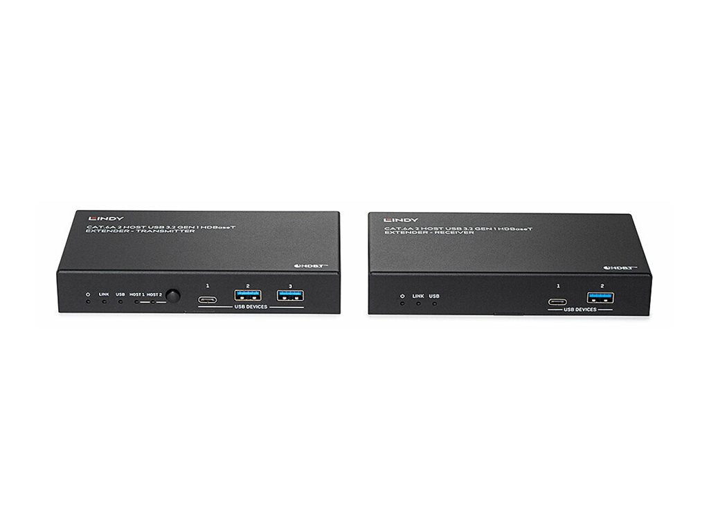 LINDY 100m Cat.6A 2 Host USB 3.2 Gen 1 HDBaseT Extender Vorderansicht