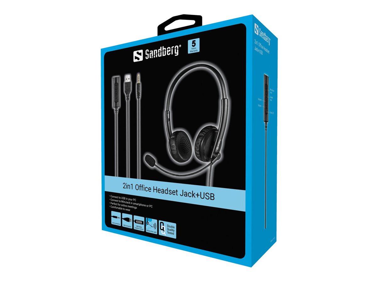 Detailansicht des Mikrofons des SANDBERG 2in1 Office Headset Jack+USB