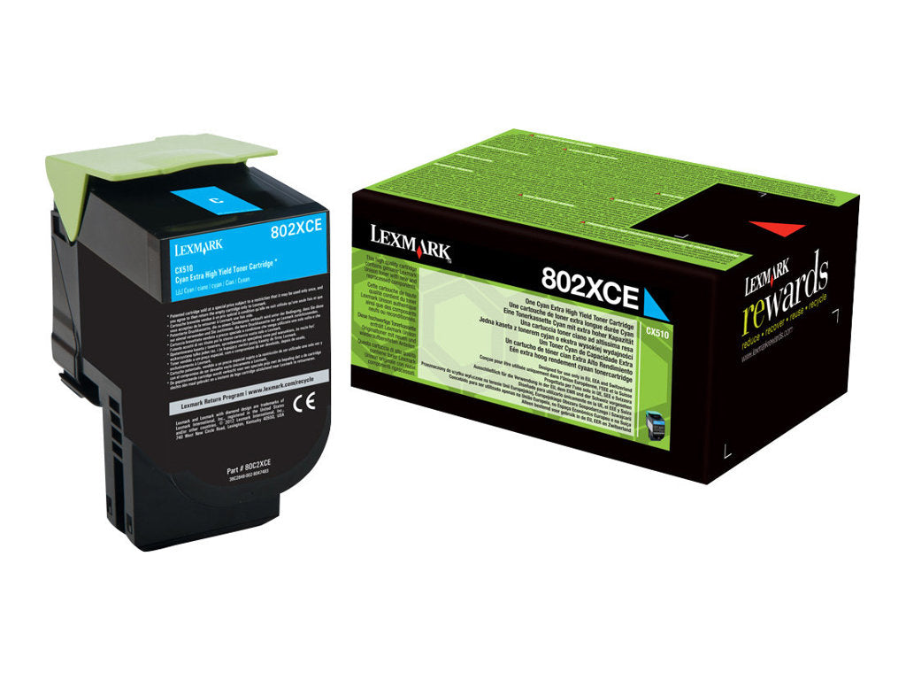 LEXMARK 802XCE Toner cyan Vorderansicht