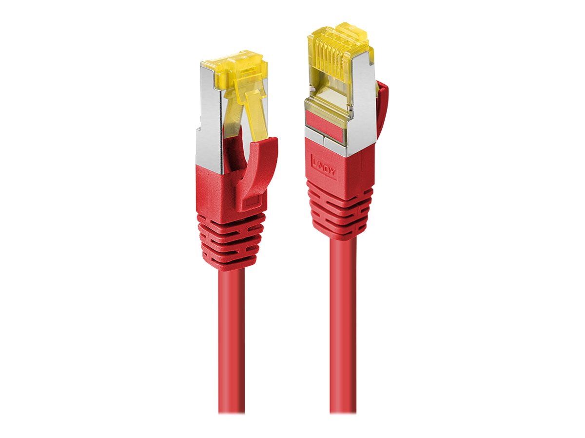 LINDY Patchkabel mit Cat.7 Rohkabel S/FTP PIMF LSOH rot 0,3m - Vorderansicht