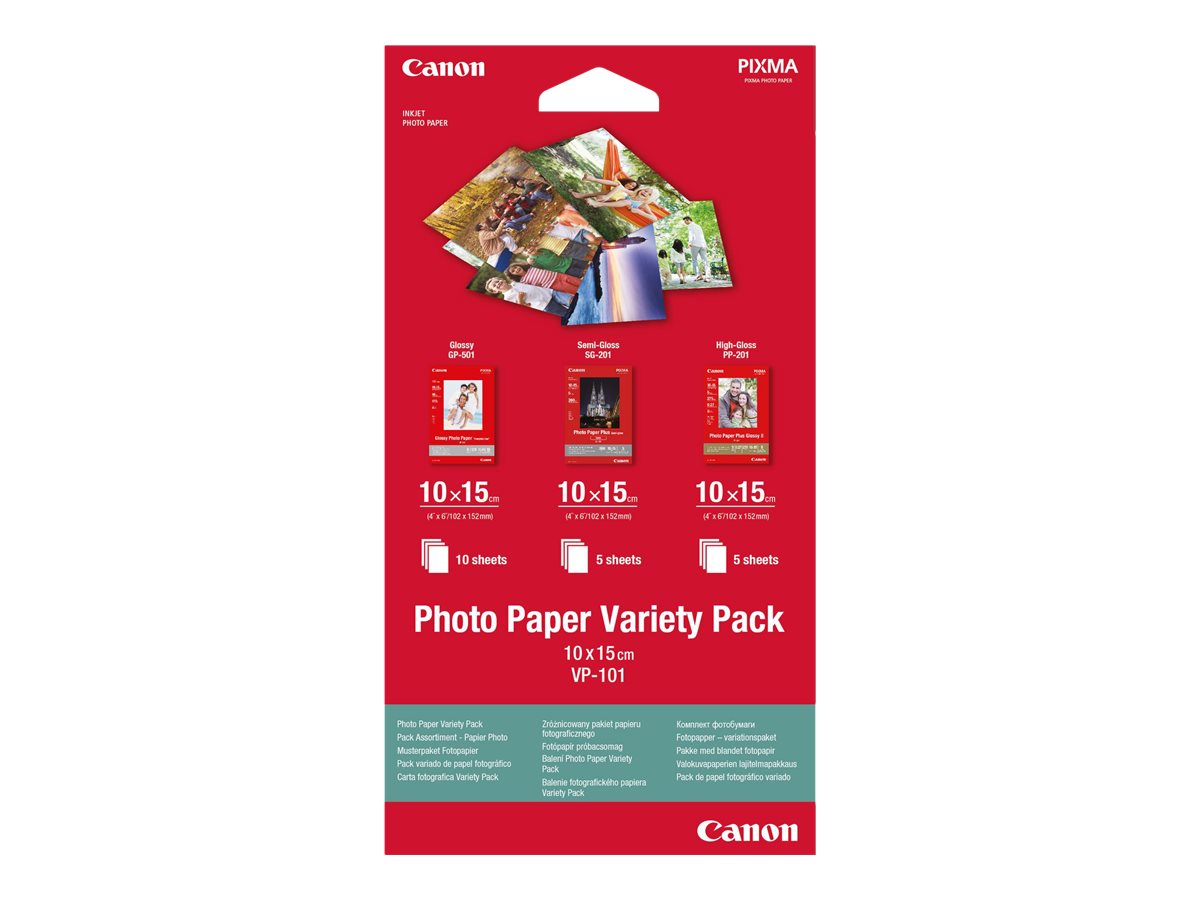 CANON VP-101 Foto Papier variety pack 10x15cm Vorderansicht