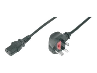 ASSMANN Netzanschlusskabel UK Stecker 90 Angle C13 St/Bu 1,8m - Vorderansicht