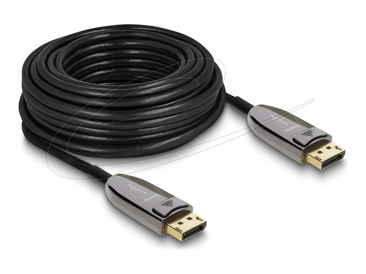 DELOCK Aktives Optisches Kabel DisplayPort 2.1 8K 60 Hz 40 Gbps 15m - Vorderansicht