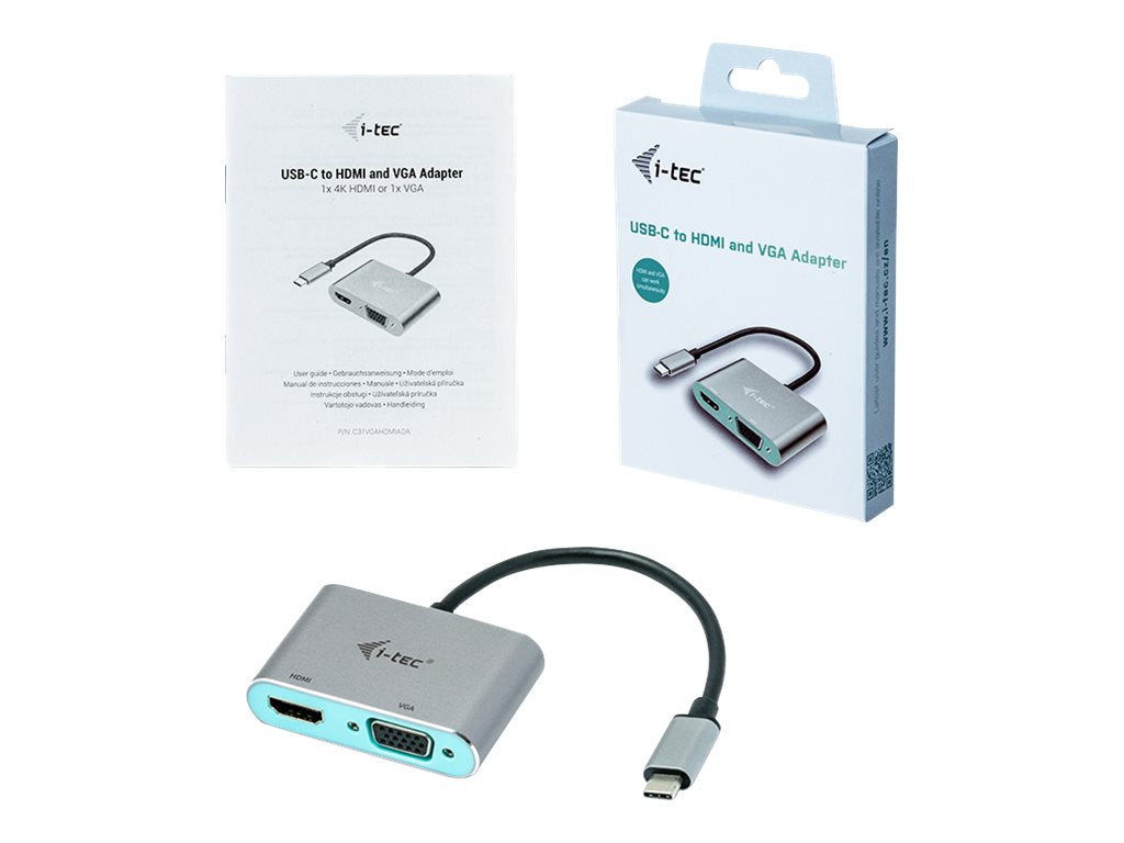 I-TEC USB-C auf HDMI und VGA Metal Adapter Vorderansicht