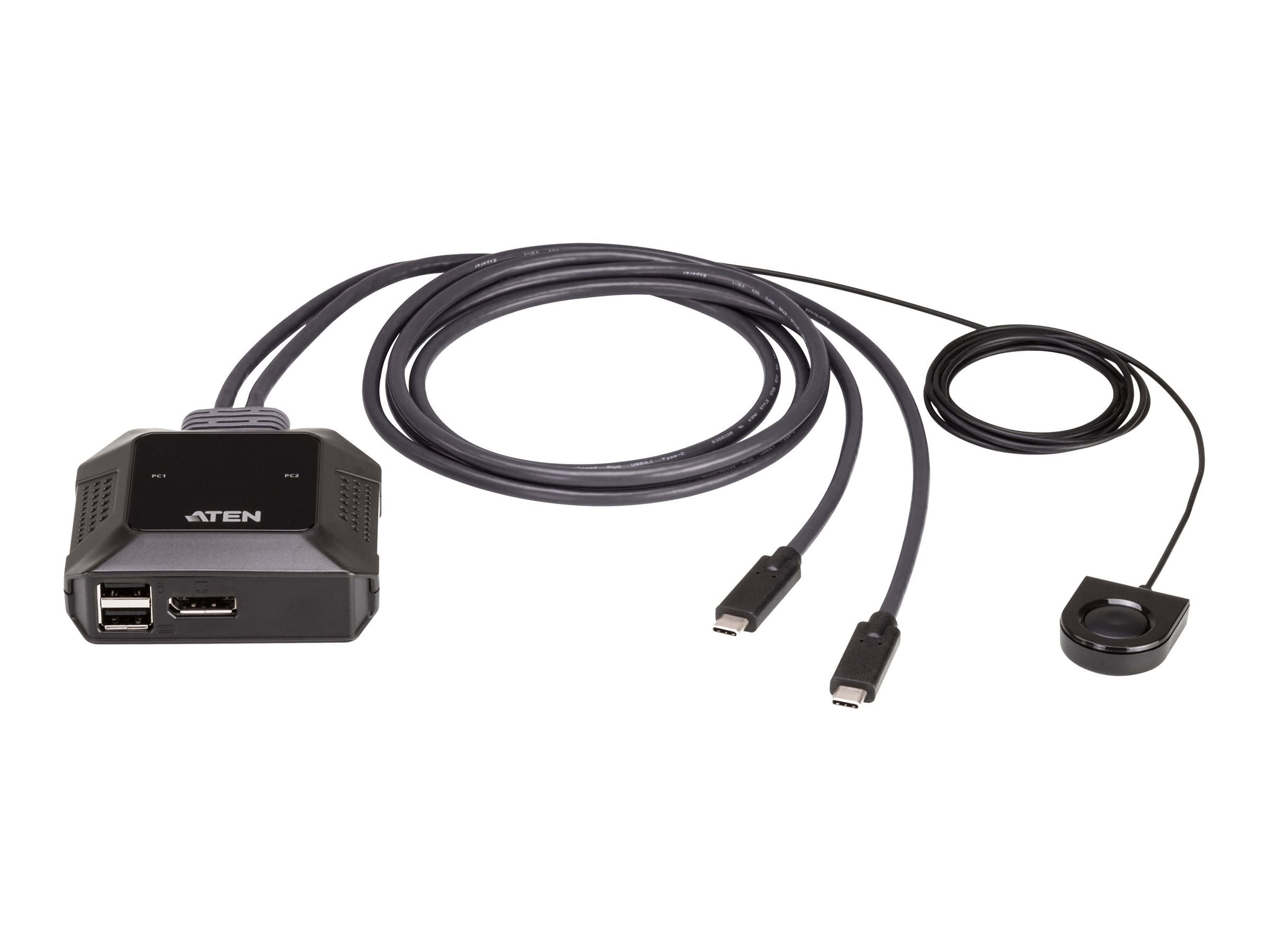 ATEN US3312 2-Port USB-C 4K DisplayPort KVM Switch Vorderansicht