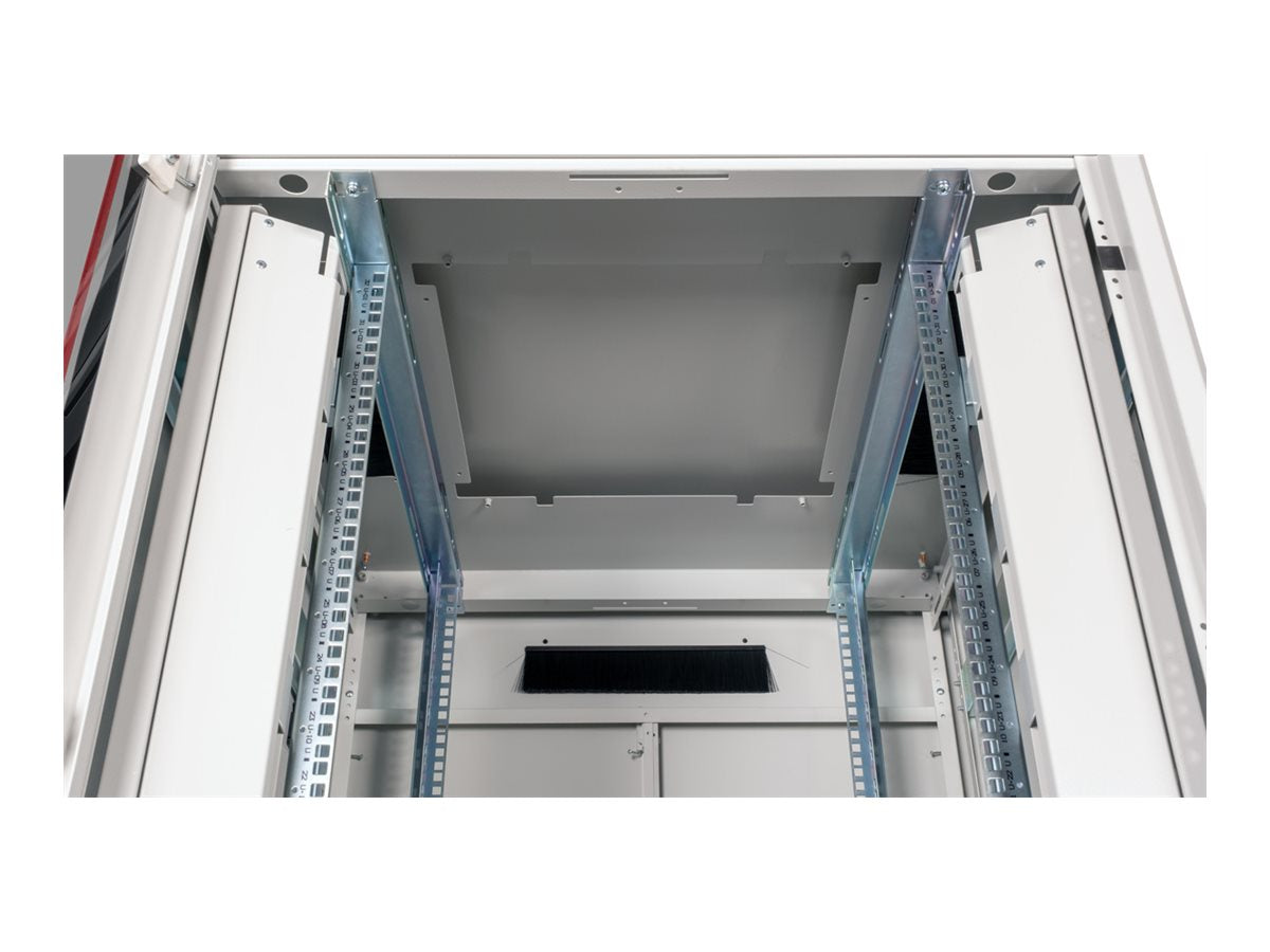 ROLINE Netzwerkschrank Pro 48,26cm 19Zoll 32 HE 800x800 BxT Glastür grau - Seitenansicht