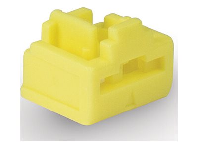 LINDY RJ45 Port Schloss GELB im Einsatz