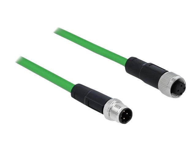 DELOCK Netzwerkkabel M12 4 Pin D-kodiert TPU 5 m - Vorderansicht