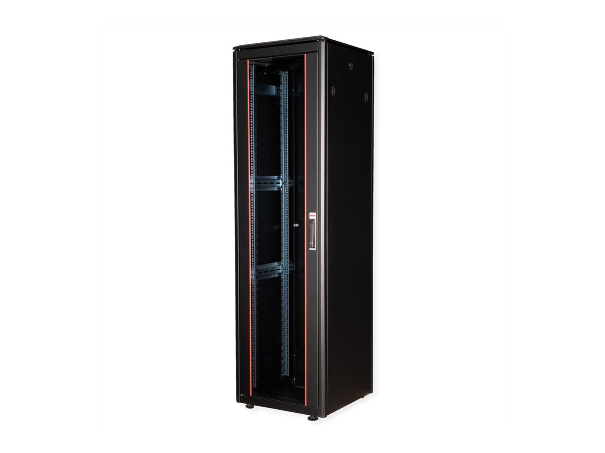 ROLINE Netzwerkschrank Pro 48,26cm 19Zoll 47 HE 600x600 BxT Glastür schwarz - Detailansicht