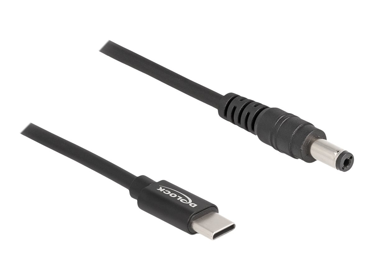 DELOCK Notebook Ladekabel USB Type-C Stecker zu 5,5 x 2,1mm Stecker - Vorderansicht