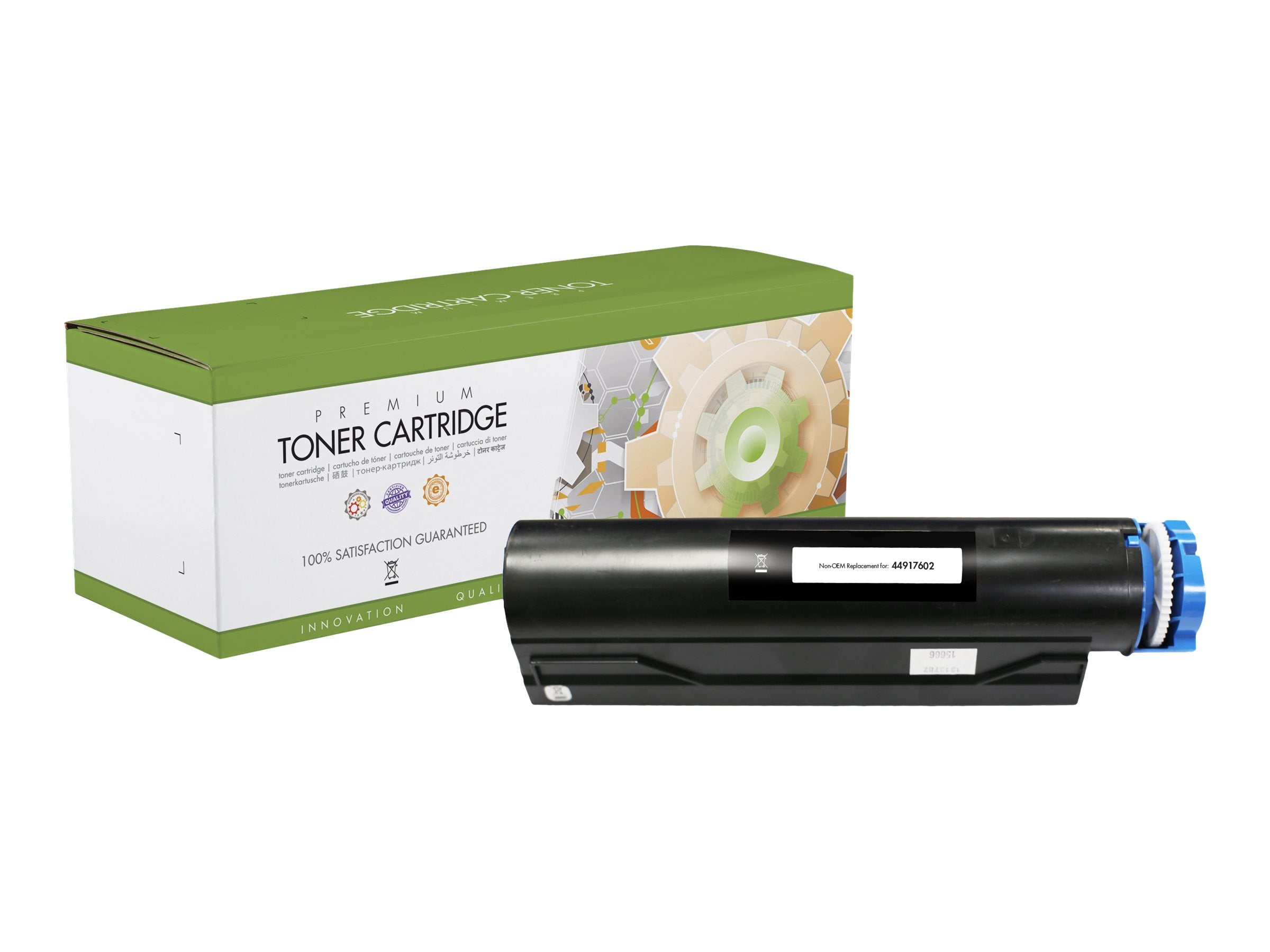 STATIC Tonerpatrone OKI 44917602 schwarz remanufactured Vorderansicht