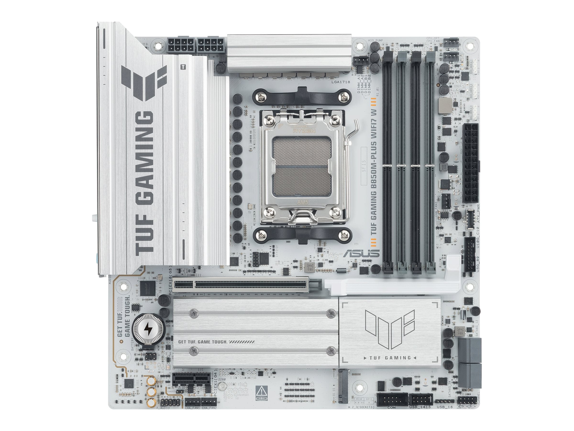 ASUS TUF GAMING B850M-PLUS WIFI7 W Motherboard Vorderansicht