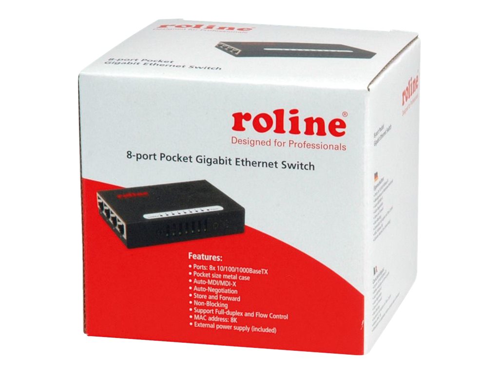 ROLINE Gigabit Ethernet Switch Pocket 8 Ports Vorderansicht