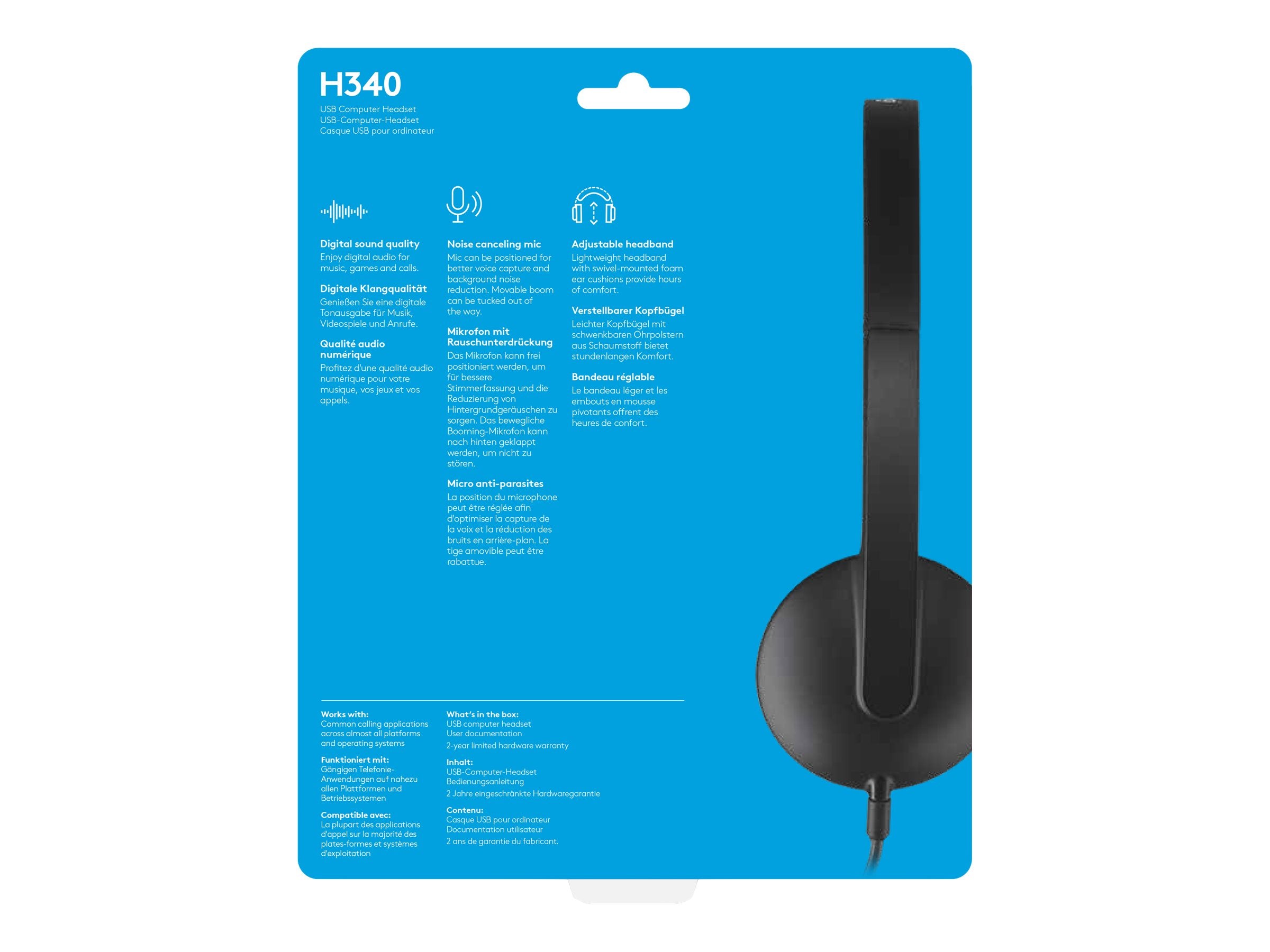 LOGITECH USB Headset H340 Vorderansicht