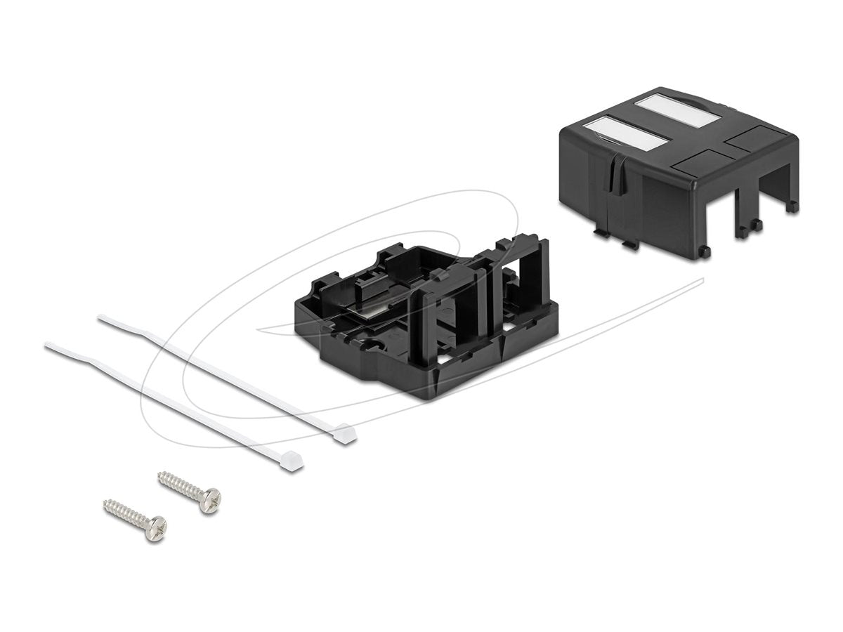 DELOCK Keystone Leergehäuse 2 Port Vorderansicht