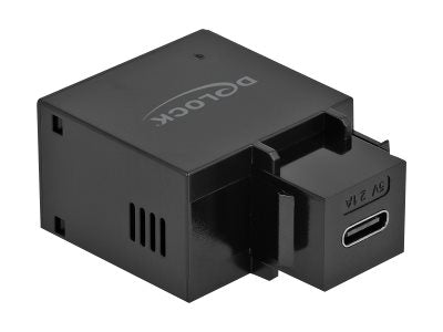 DELOCK Keystone Modul mit USB Type-C Ladebuchse 2,1 A schwarz - Seitenansicht