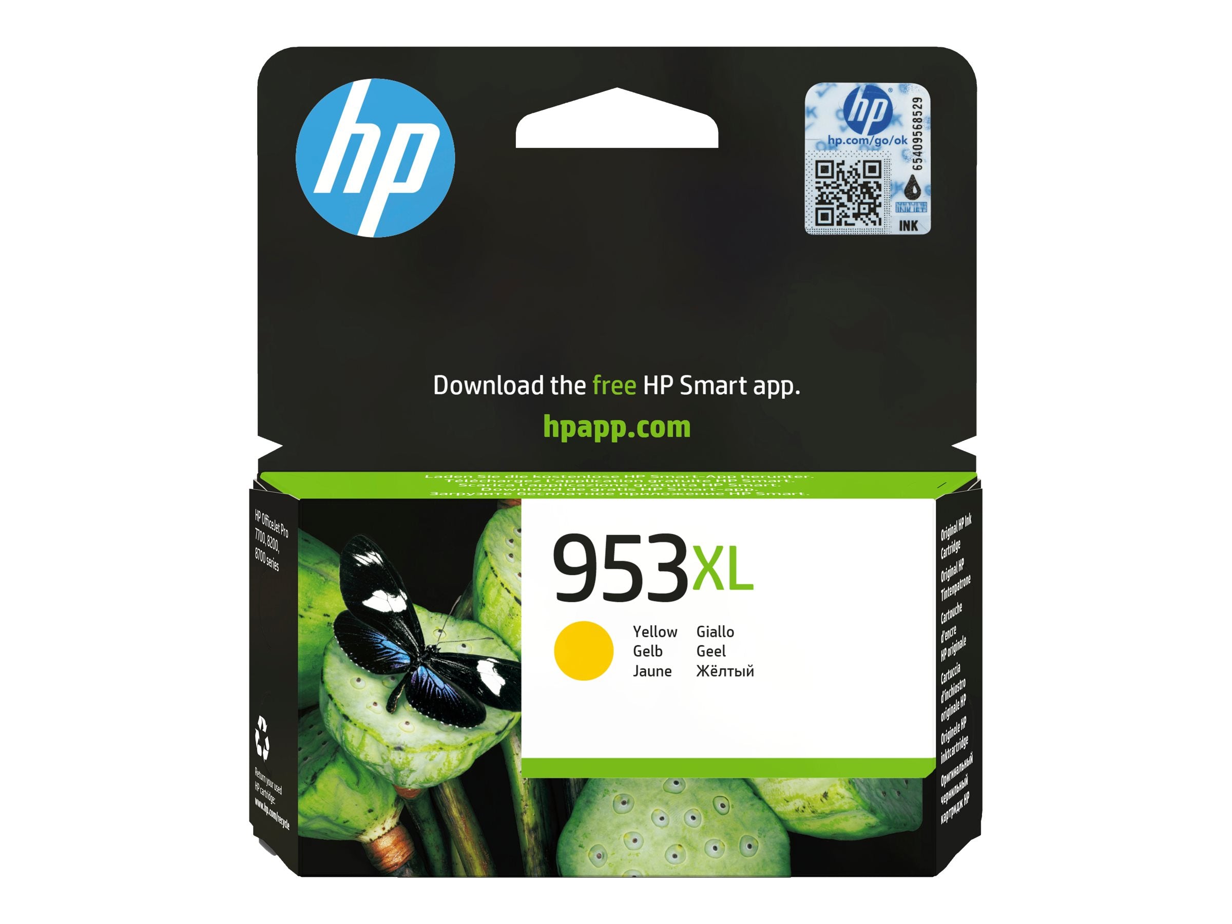 HP 953XL High Yield Yellow Original Ink Cartridge - Vorderansicht
