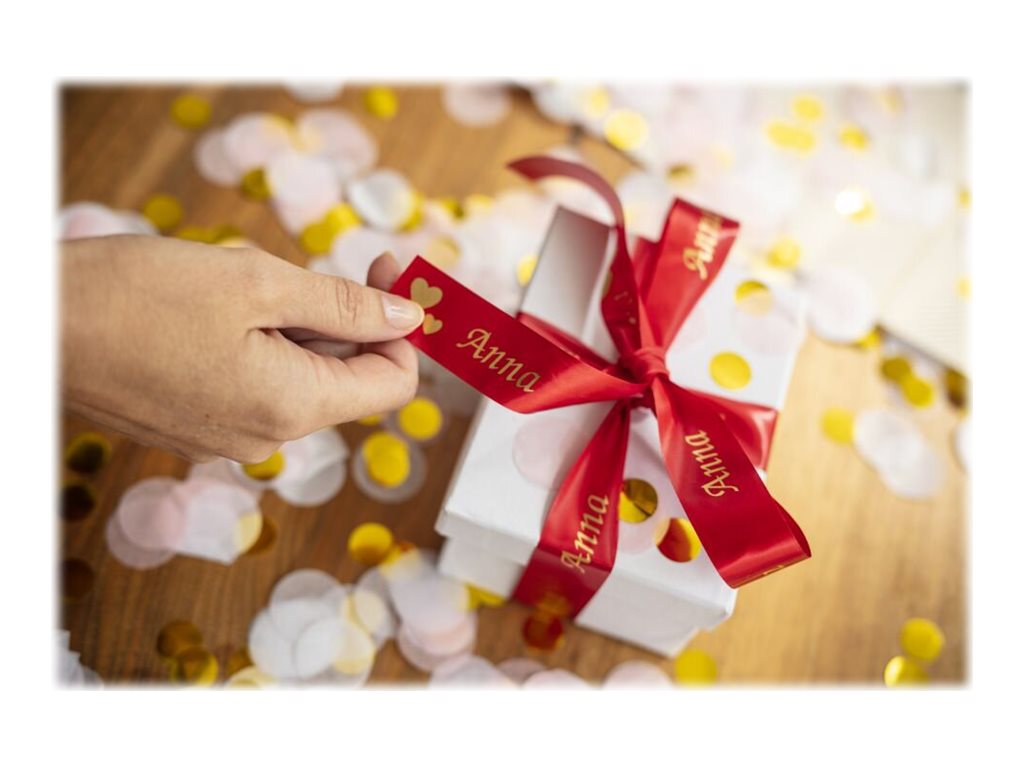 BROTHER P-Touch 24mm wind red/gold ribbon tape Verpackung