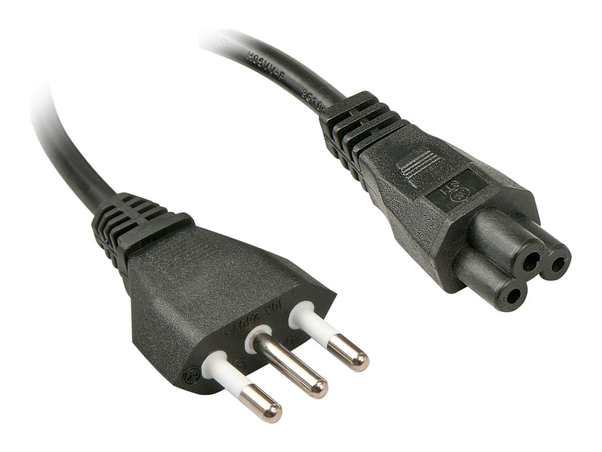 LINDY 2m Italien Netzstecker IEC C5 - Vorderansicht