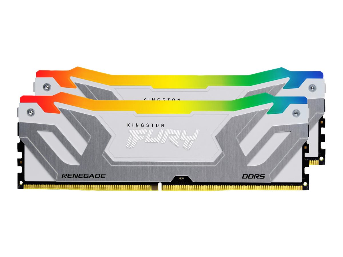 KINGSTON 48GB 8800MT/s DDR5 CL42 CUDIMM Kit of 2 FURY Renegade RGB White - Vorderansicht