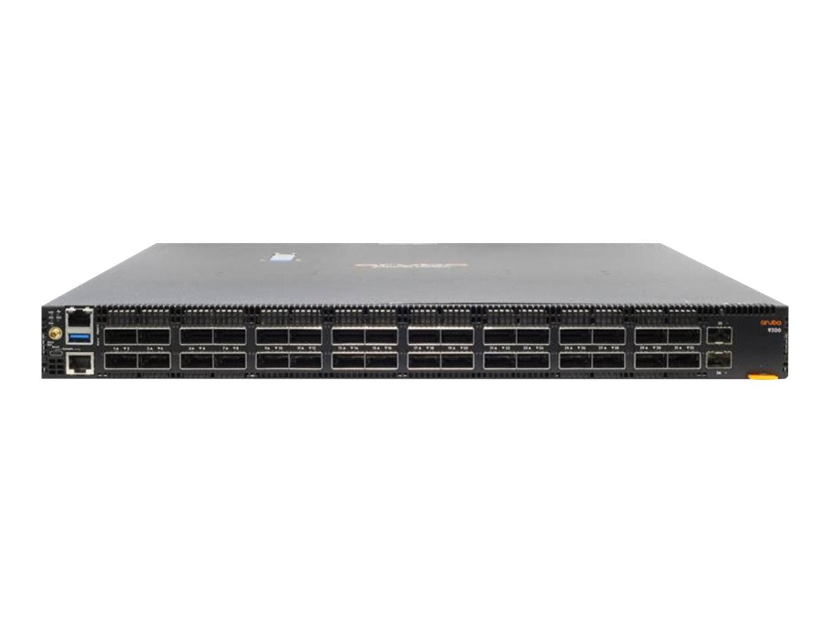HPE Aruba 9300-32D Switch Bundle 32x 100/200/400G QSFP-DD 2x 10G SFP+ Back to Front 6x Fans 2x AC PSU