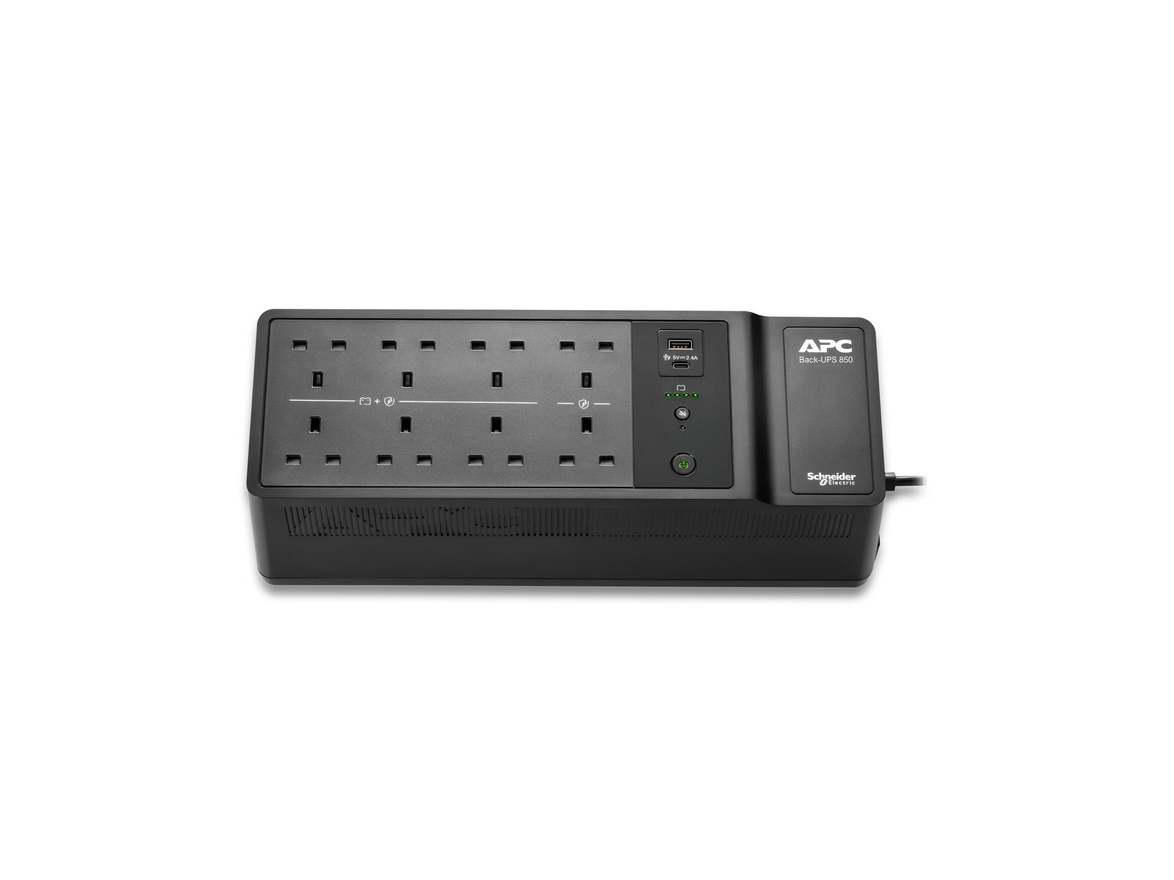 APC Back-UPS BE850G2 UPS AC 230V 520Watt 850VA output connectors 8 United Kingdom Black