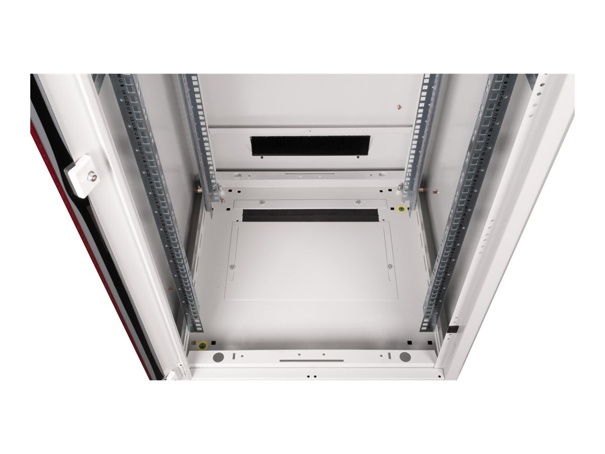 ROLINE Netzwerkschrank Pro 48,26cm 19Zoll 42 HE 600x600 BxT Glastür grau - Seitenansicht