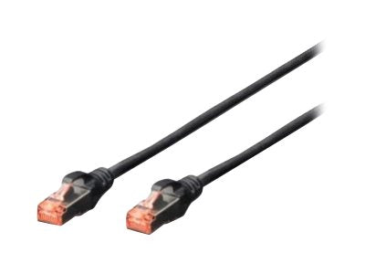 DIGITUS CAT 6 S-FTP Patchkabel Cu LSZH AWG 27/7 0,25 m Schwarz - Vorderansicht
