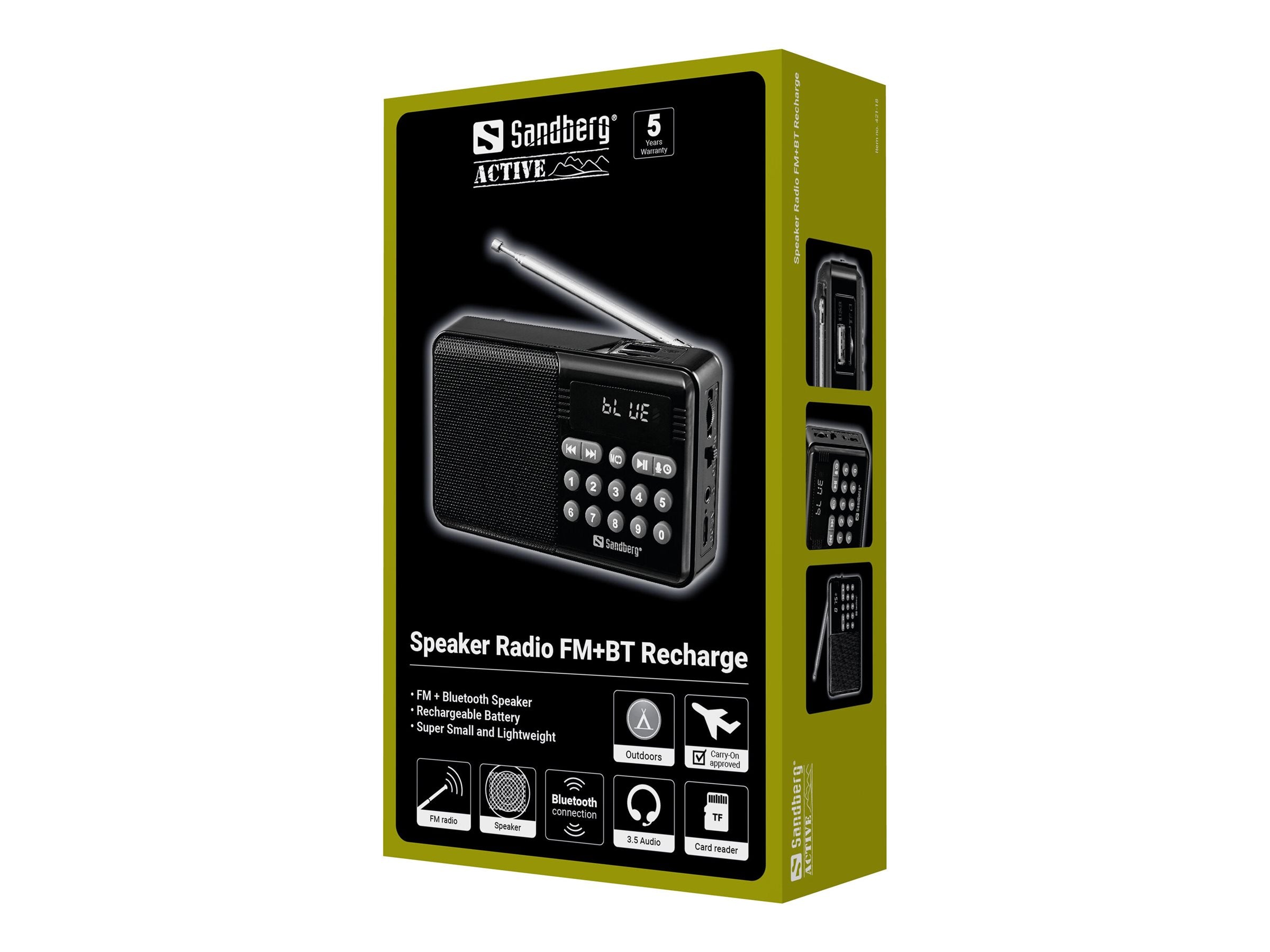 SANDBERG Speaker Radio FM+BT Recharge Vorderansicht