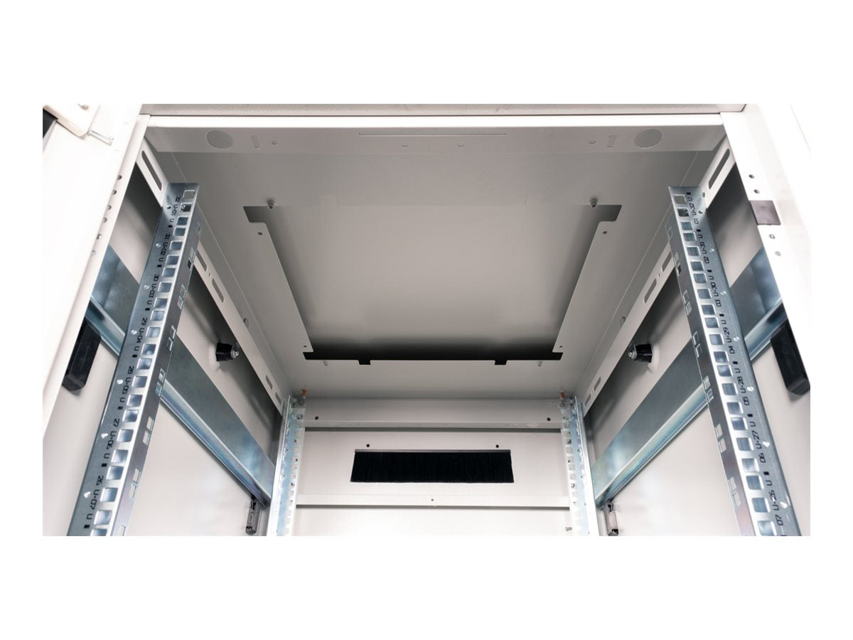 ROLINE Netzwerkschrank Pro 48,26cm 19Zoll 32 HE 600x800 BxT Glastür grau - Innenansicht