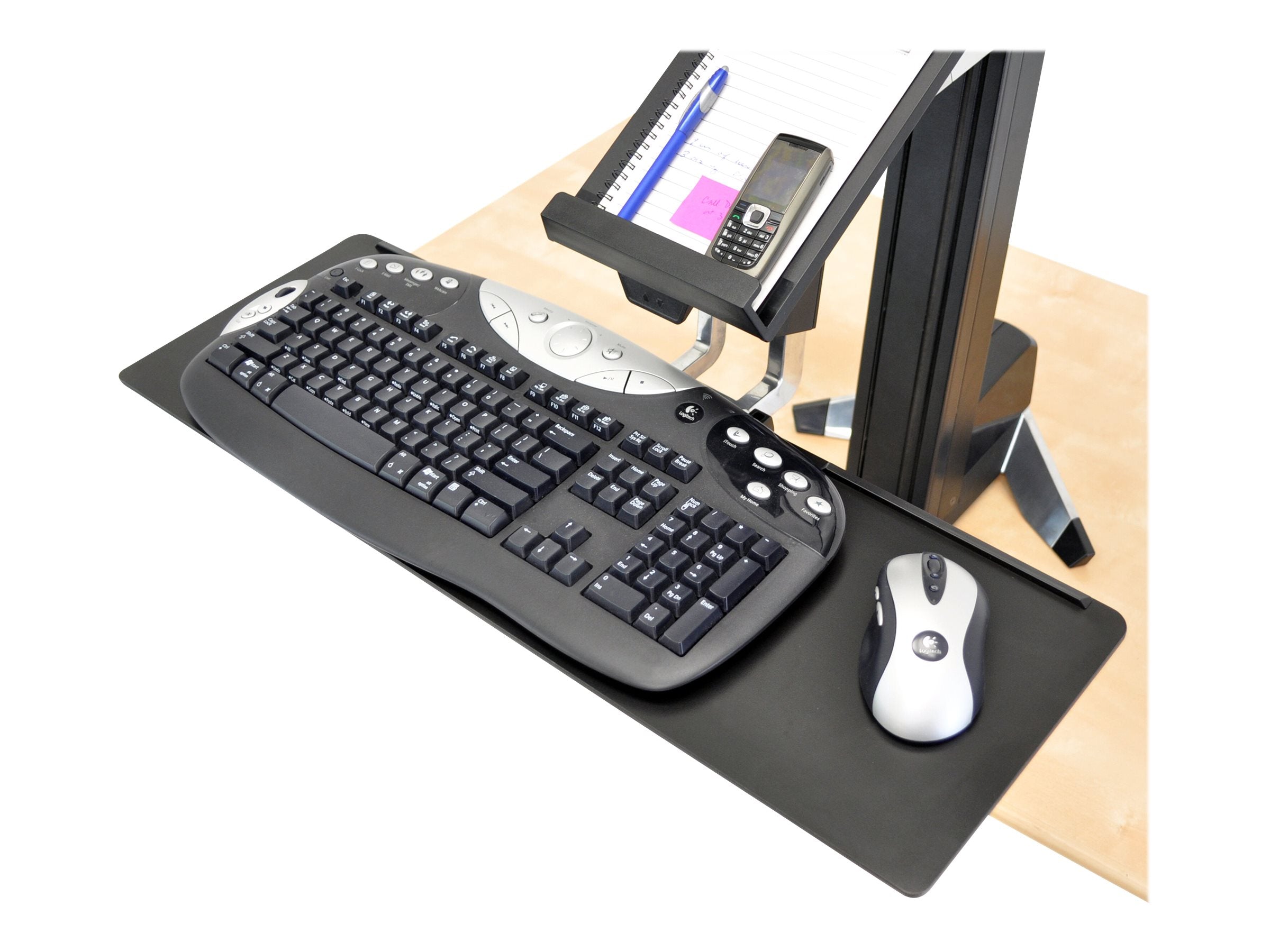Vorderansicht der ERGOTRON Large Keyboard Tray für WorkFit-S
