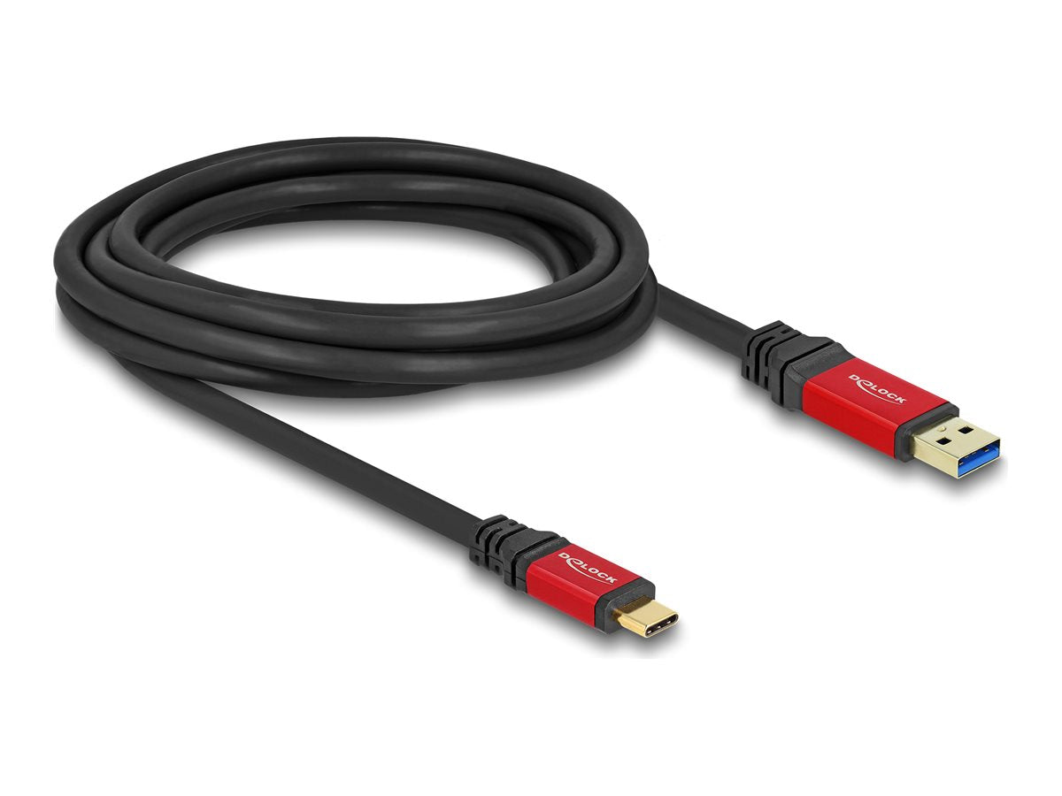 DELOCK USB 10 Gbps Kabel USB Typ-A Stecker zu USB Type-C Stecker 3m - Vorderansicht
