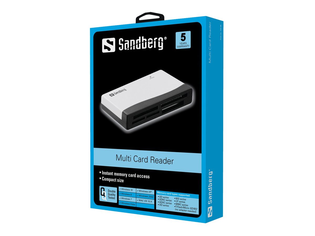 SANDBERG Multi Card Reader USB 2.0 Vorderansicht