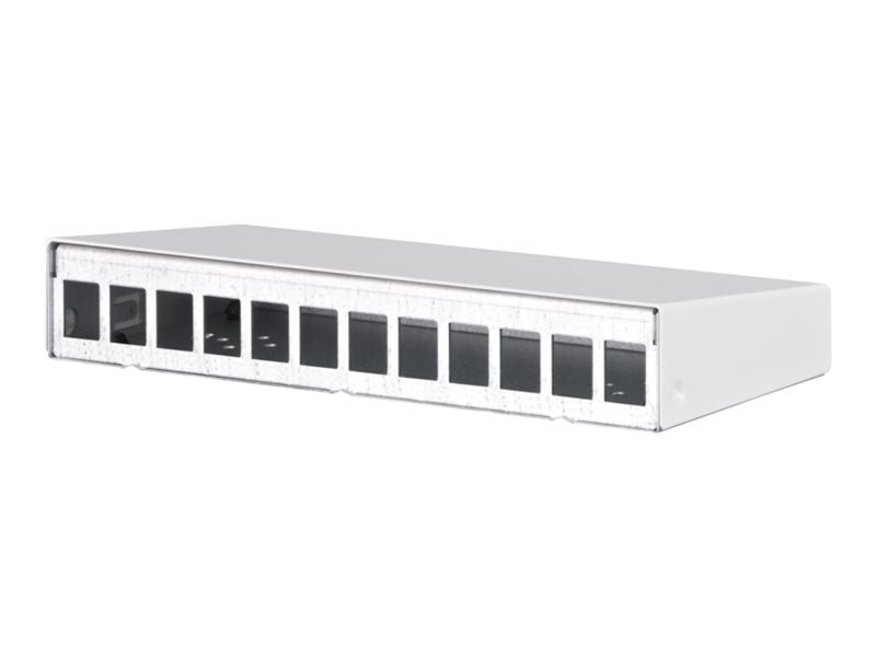 METZ CONNECT Keystone AP-Gehäuse 12 Port reinweiss RAL9010 - Vorderansicht