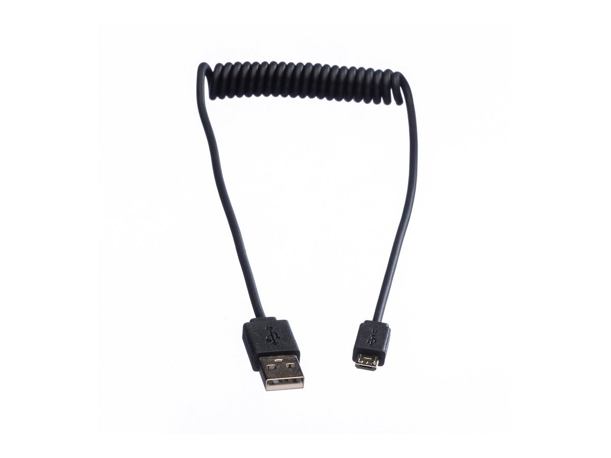 ROLINE USB 2.0 Spiralkabel A - Micro B ST/ST 1m Verpackung