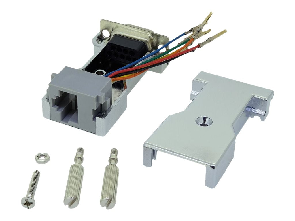 ROLINE DB9 Buchse-RJ45 Buchse 8P/8C 8Ltg. silberfarben Anschlussansicht