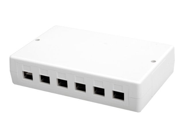 DIGITUS Aufputzbox für Keystone Module reinweiss 6-Port - Vorderansicht
