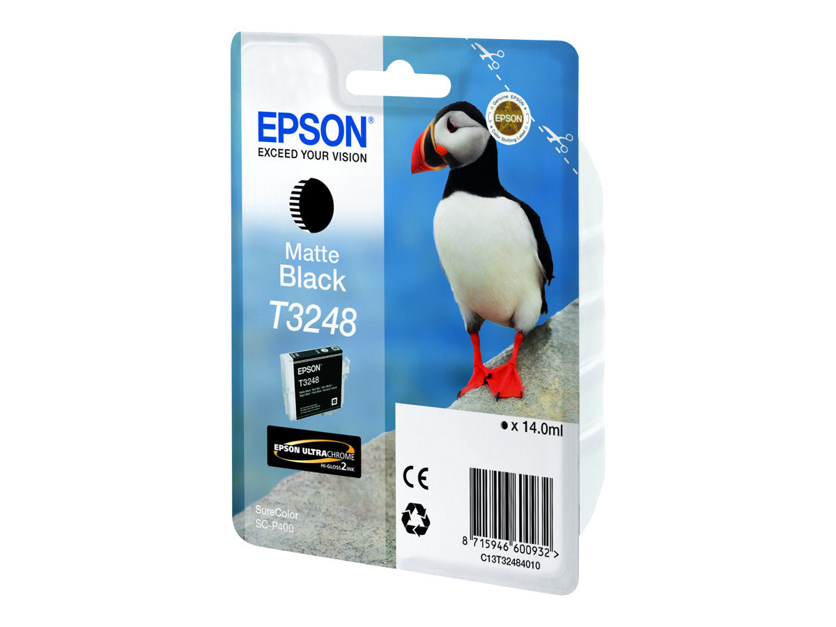 EPSON T3248 Matte Schwarz Tintenpatrone Vorderansicht