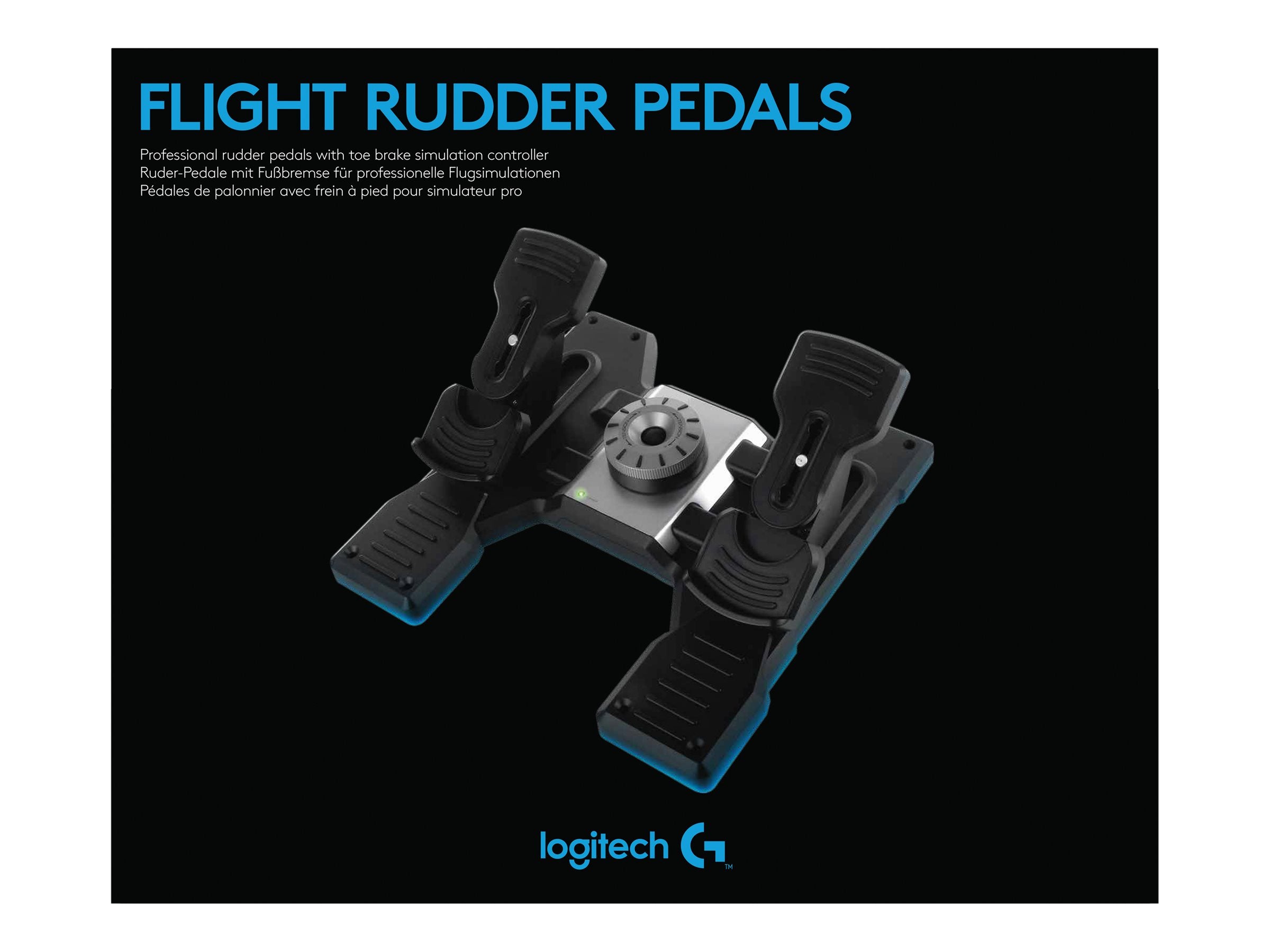 LOGITECH Flight Rudder Pedals seitliche Ansicht
