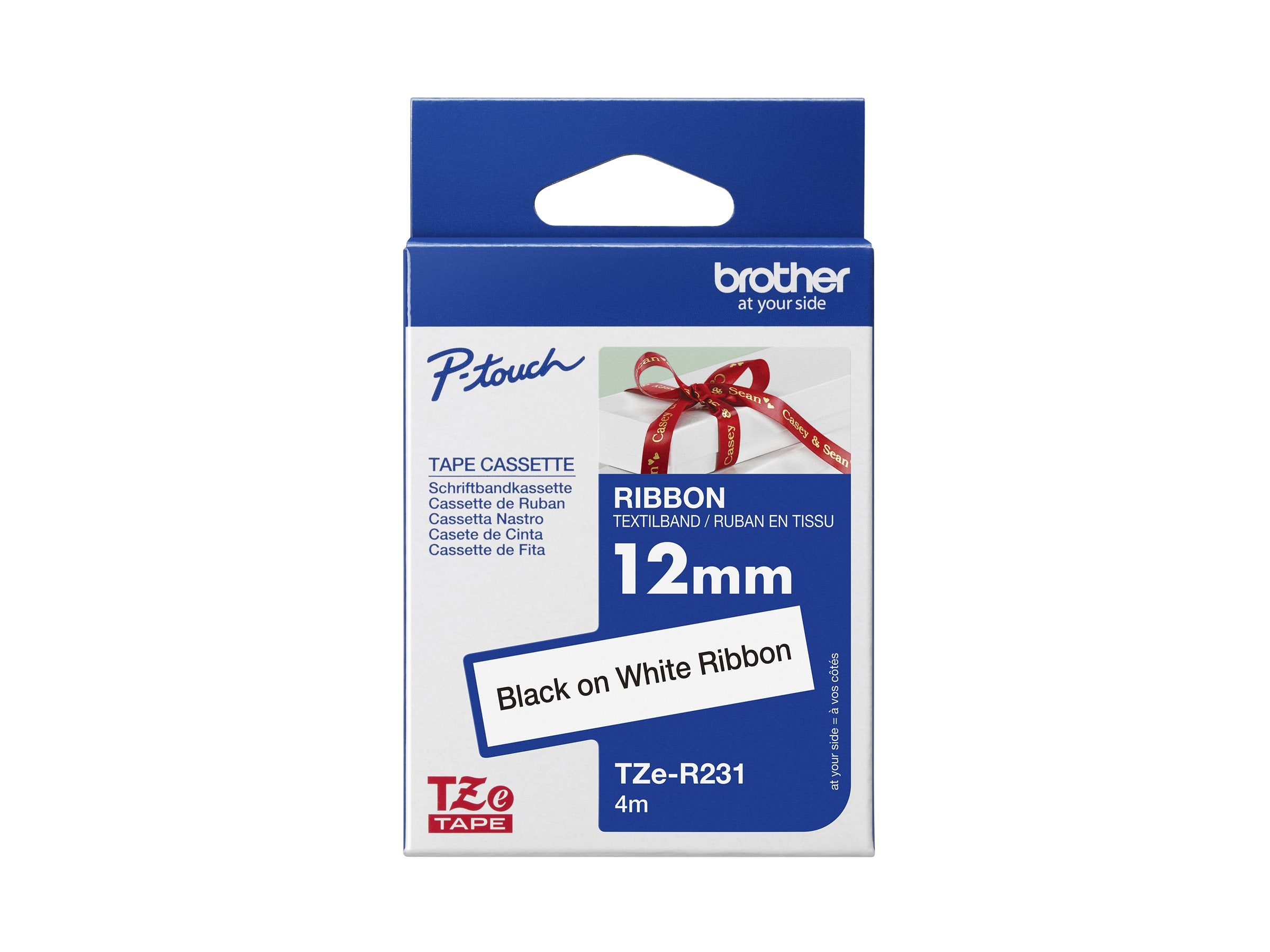 BROTHER TZe-R231 P-touch textiles Schriftband Vorderansicht