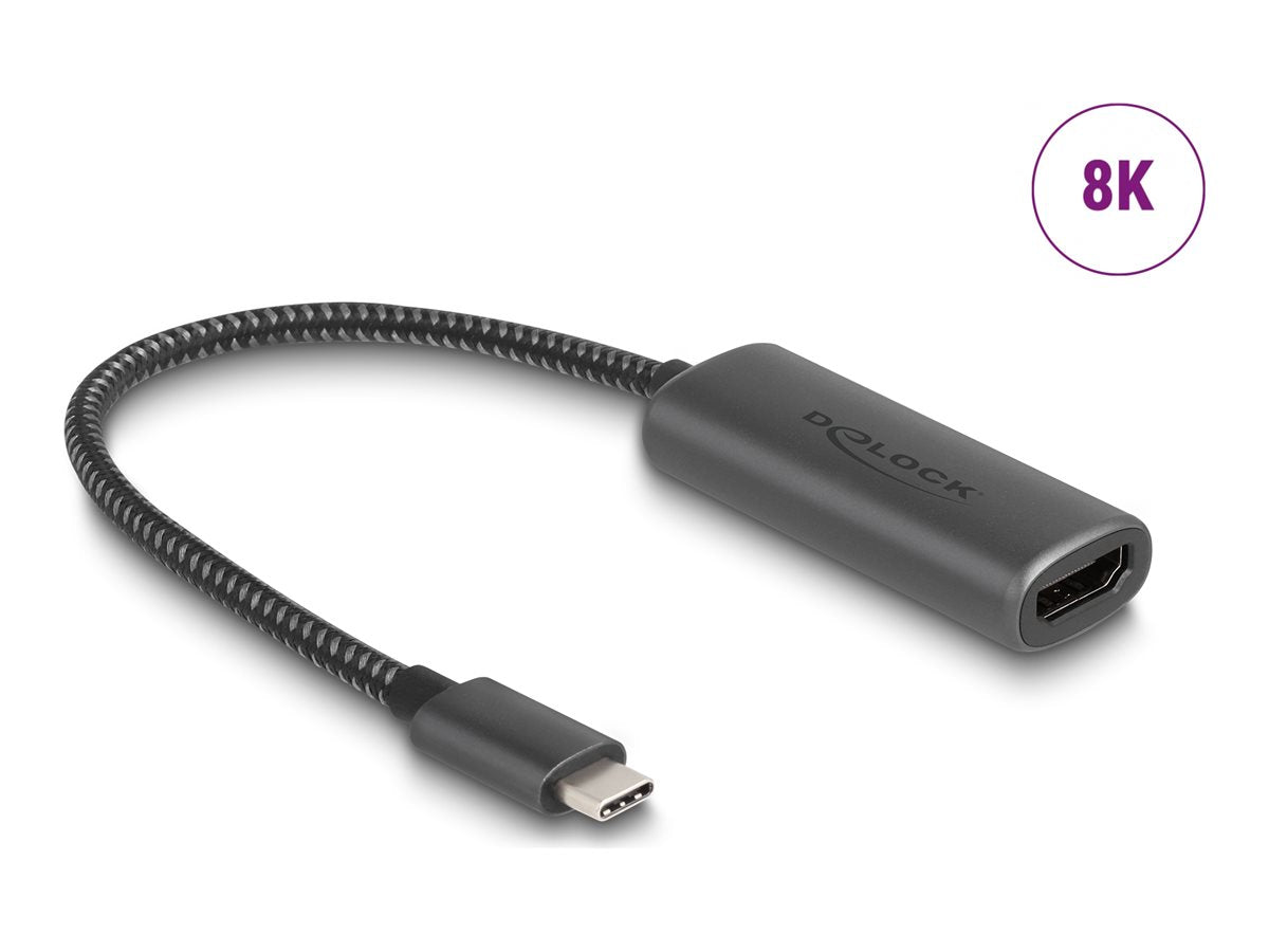 DELOCK USB Type-C Adapter zu HDMI DP Alt Mode 8K mit HDR Funktion Aluminium