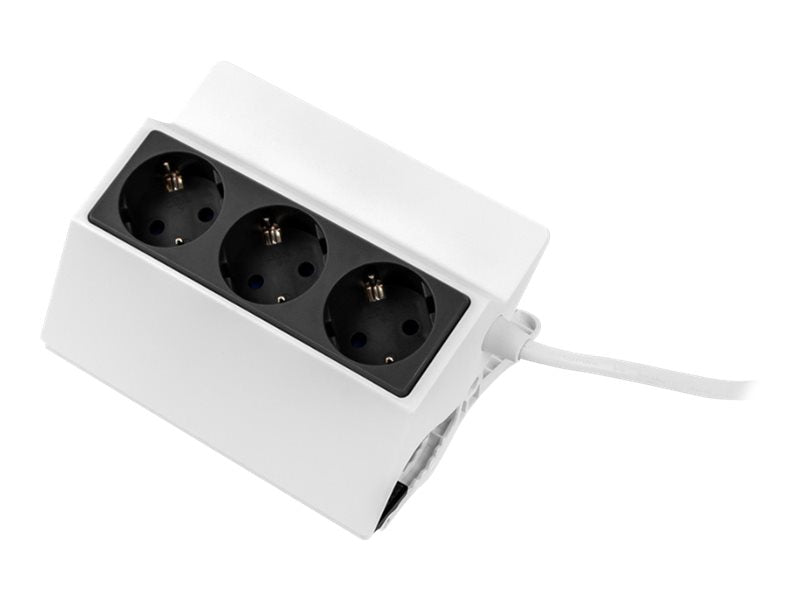 BACHMANN PEGGY Aufklemmsteckdosenleiste 3x Schutzkontakt weiss 3m - Vorderansicht