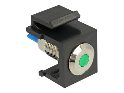 DELOCK Keystone LED grün 6 V flach schwarz Verpackung